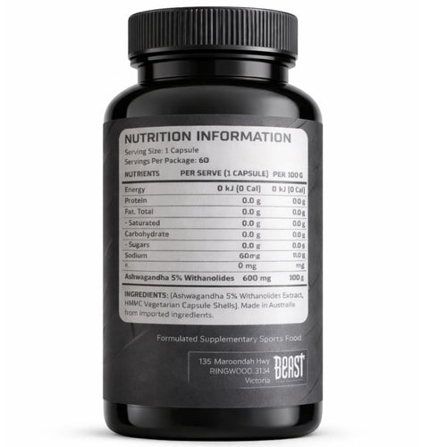 Ashwagandha 600mg by Beast Labs Nutrition – 60 Servings